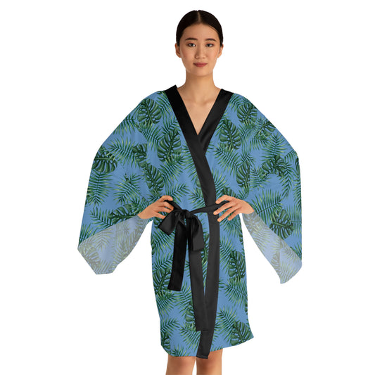 Blue Tropical Bliss Serenity Kimono Robe (AOP)