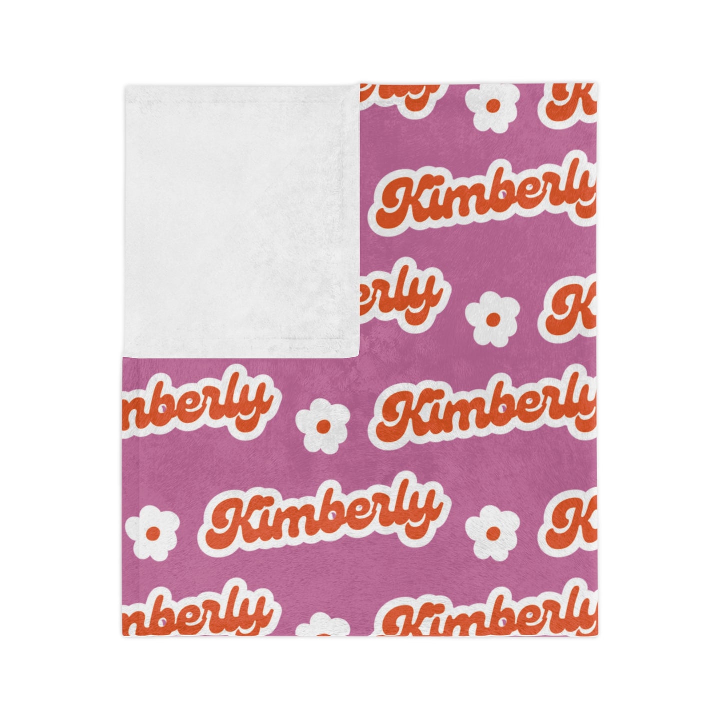 Personalized Name Velveteen Microfiber Blanket — Black Patterned Name Script Cozy Throw