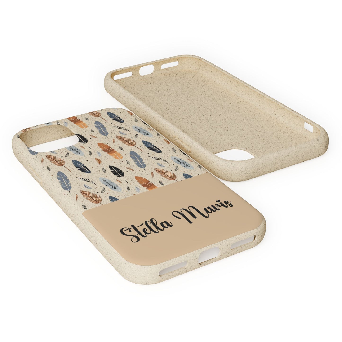 Personalized Whispering Feathers Samsung Biodegradable Case, Custom Name Case.