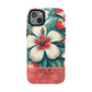 Tough Floral Phone Case, Tropical Hibiscus Design, Gift for Her, Summer Accessory, Customizable Phone Cover