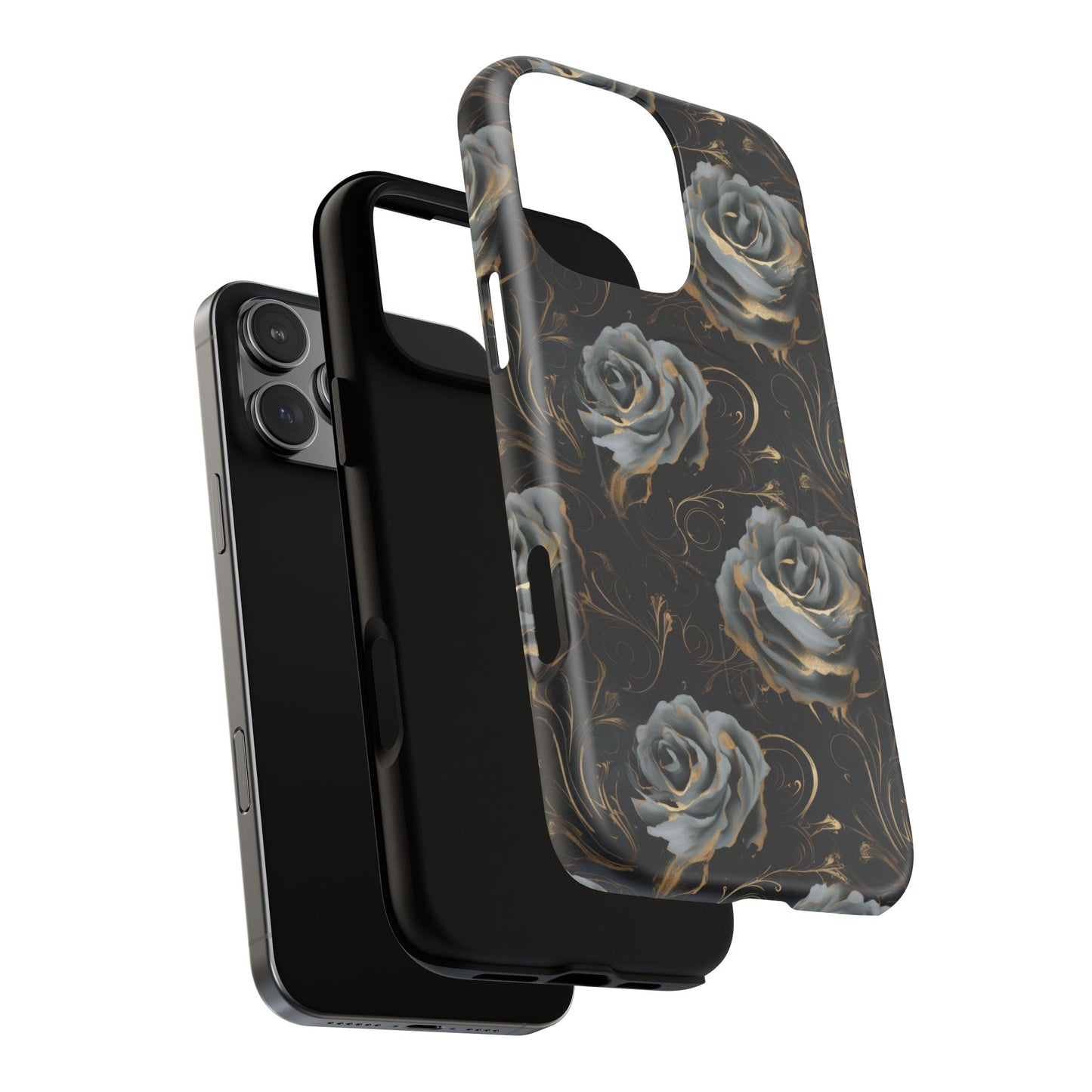 Midnight Bloom Tough iPhone Magnetic Cases,  iPhone 14, iPhone 15, iPhone 16, Pro, Pro Max, Plus MagSafe Case, Protective Tech Accessories, Gift for Her, Floral Design