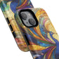 Mosaic Peacock Feathers Magnetic Phone Case, Tough Phone Shell, Vibrant Art Case, Gift for Her, Unique Phone Accessory, Wildlife Lover's Gift, Stained Glass Case.
