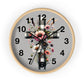 Floral Cross Wall Clock - Elegant Decor for Faith & Home