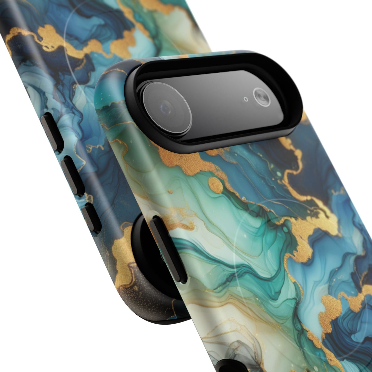 Ocean Quartz Luxe Marble Pattern Tough Magnetic iPhone Case, Phone Accessories, Luxury Gift, Durable iPhone Cover, Unique Design for iPhone Users.