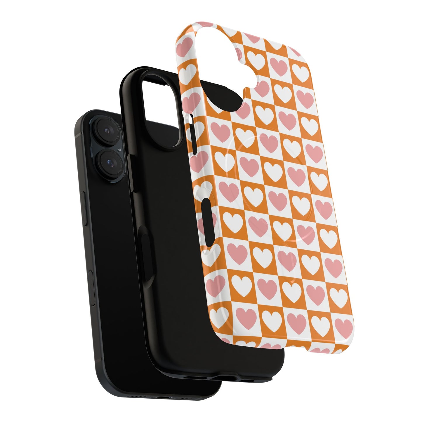 Heart Pattern Magnetic iPhone Case, Valentine Gift, Cute iPhone Accessory, Durable Case for Lovers, Custom iPhone Skin, Sweetheart Case