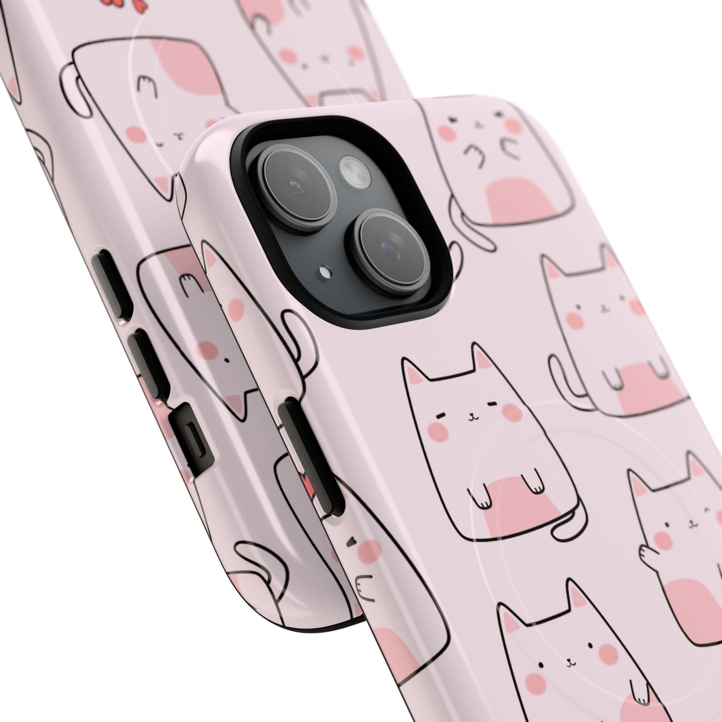 Cute Cat Magnetic iPhone Case, Tough iPhone Cover, Cat Lover Gift, Kawaii Style Case, Pet-Themed Gift