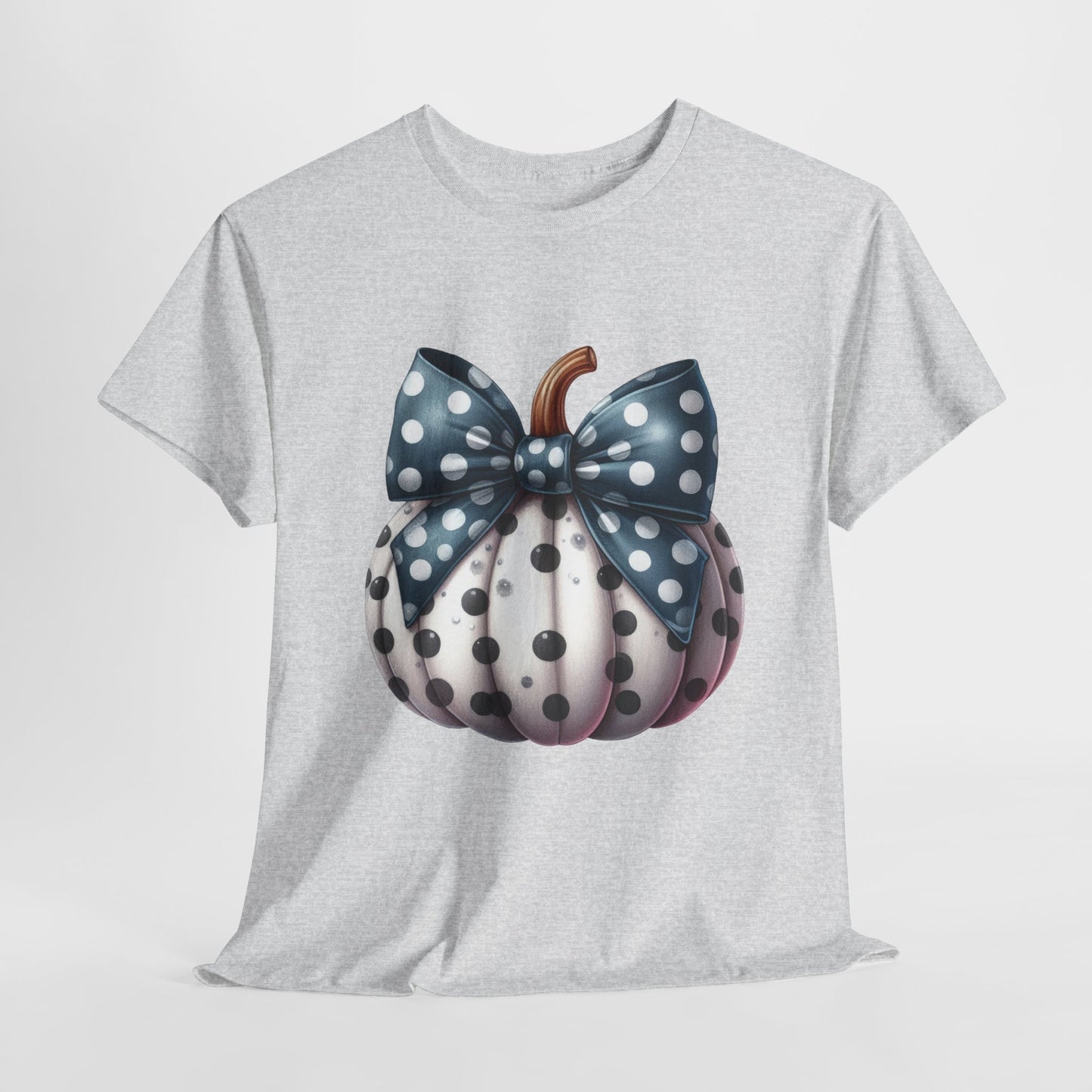 Polka Dot Pumpkin Charm Unisex Heavy Cotton Tee