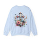 Faith and Floral Cross Unisex Heavy Gildan Blend™ Crewneck Sweatshirt.