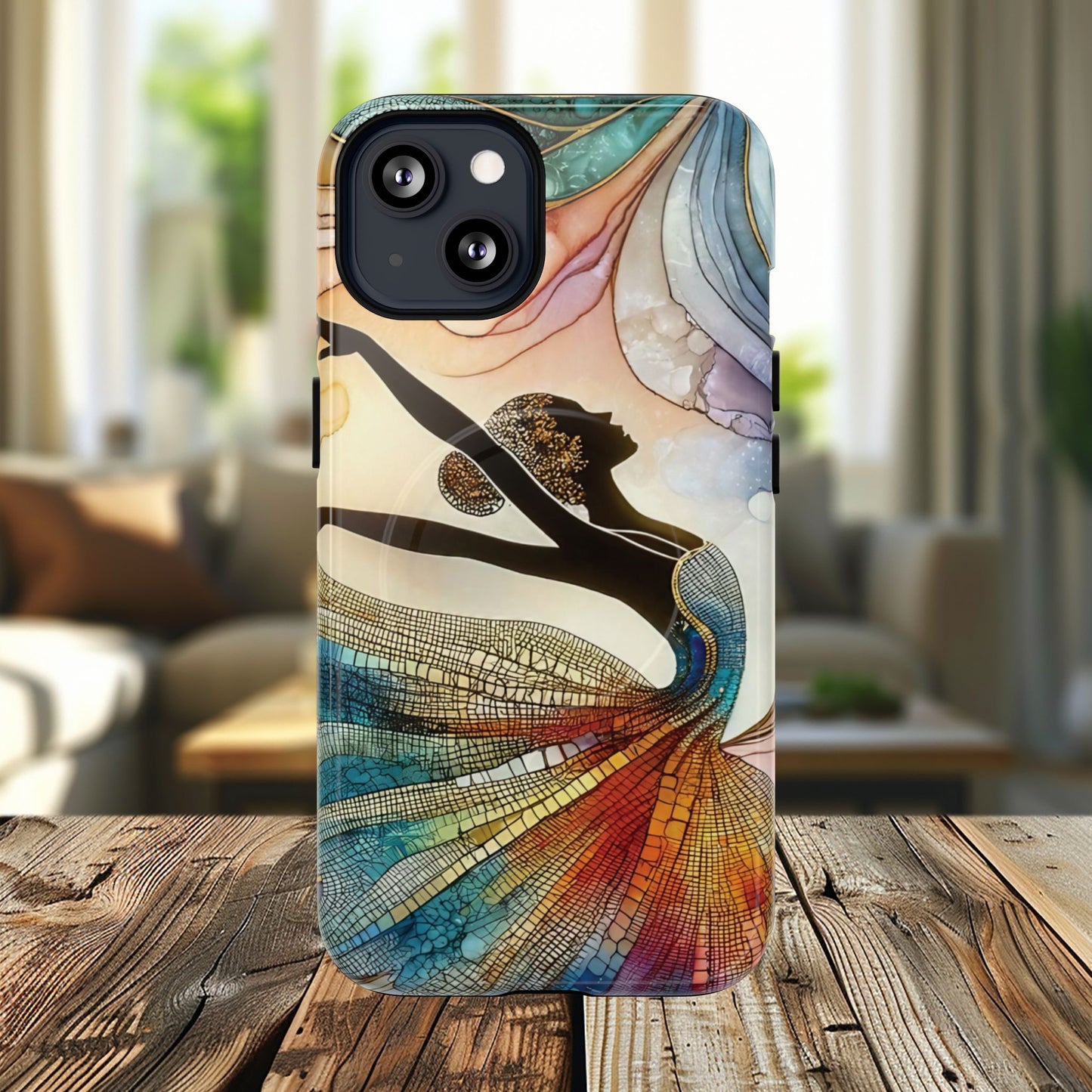 Artistic iPhone Case with Dancer Design, Tough Magnetic Case, Unique Gift for Dancers, Colorful iPhone Cover, Stylish Accessory.