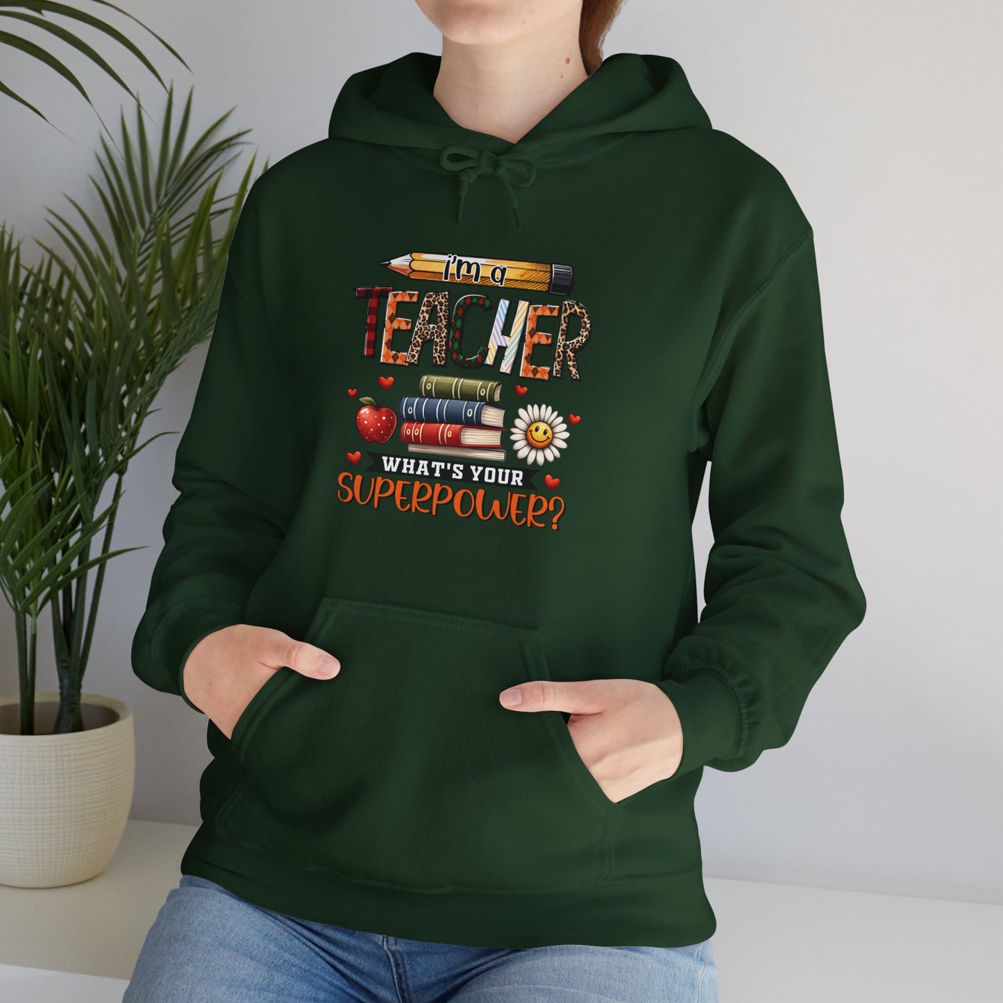 Teachers are Heros Unisex Heavy Blend™ Hooded Sweatshirt