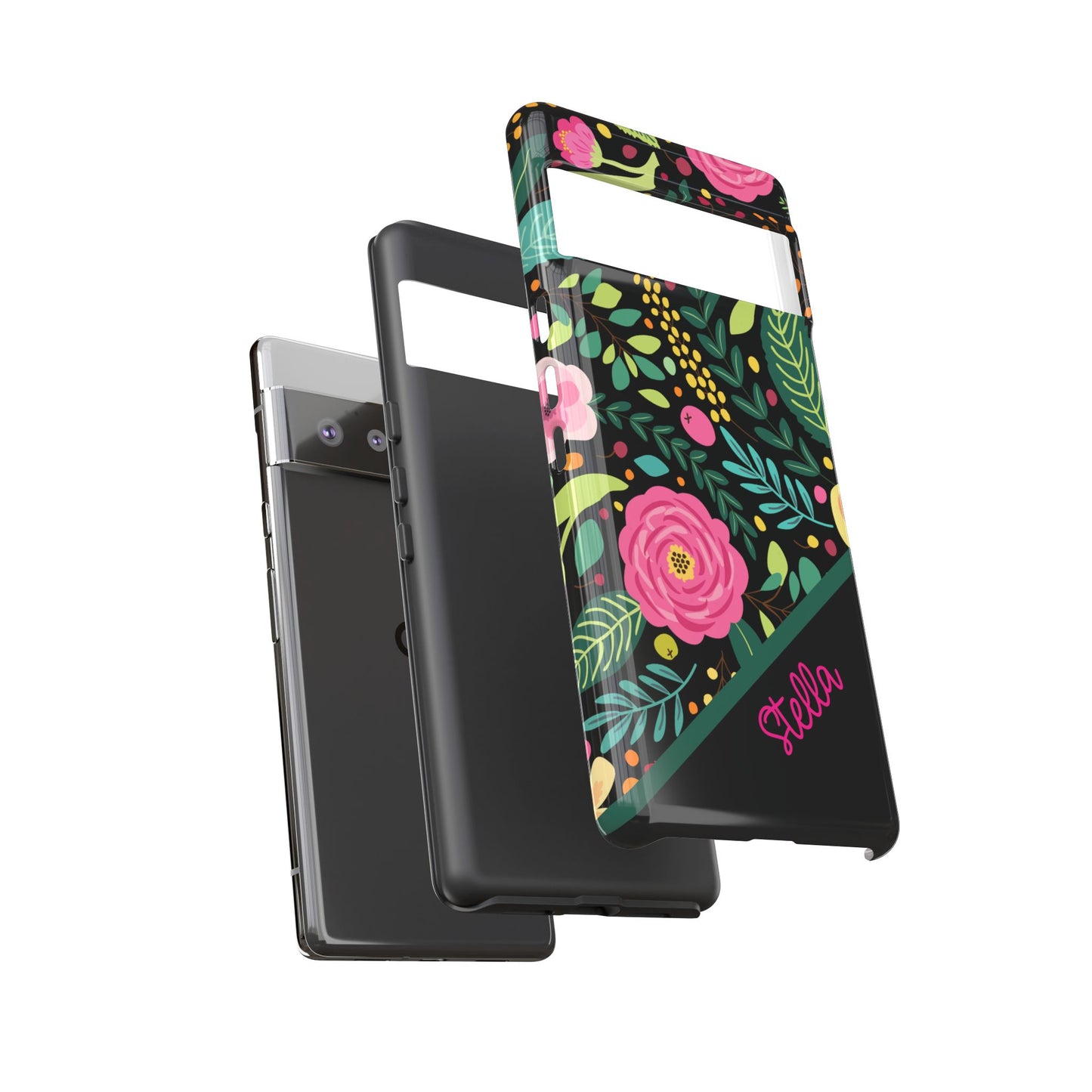 Personalized Floral Fantasy Samsung and Google Pixal Phone Case – Personalized Tough Cases with Colorful Garden Design