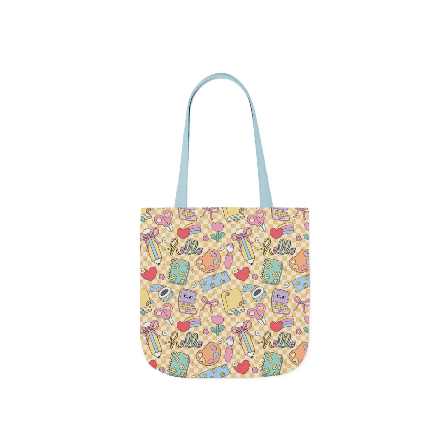 Personalized Doodle Daydream Composition Book Inspired Canvas Tote Bag with Colorful Straps, Cute School Bag, Eco-Friendly Tote, Back to School Shopping Bag, Teacher Gift Idea
