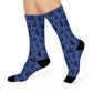 Winter Wonderland Navy Cushioned Crew Socks - Comfortable DTG Print One-Size Style