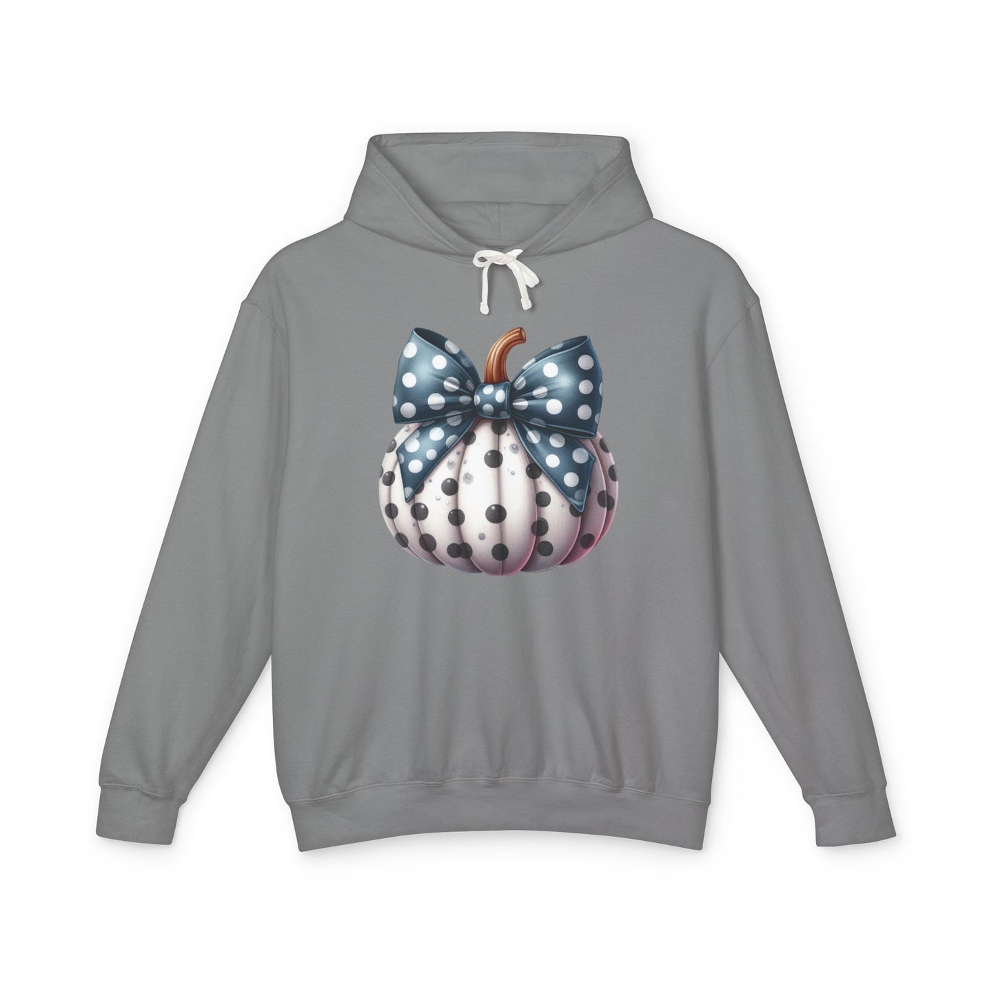 Polka Dot Pumpkin Charm Lightweight Hooded Sweatshirt