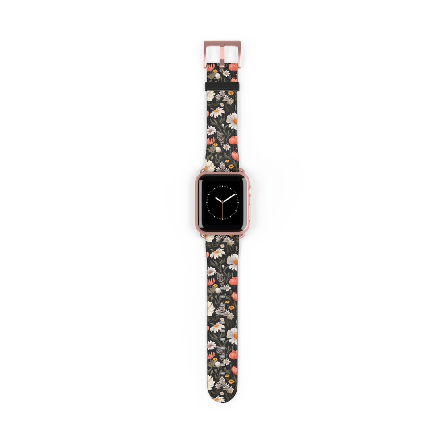 Blossom Elegance: Noir Garden Floral Watch Band - Stylish Floral Design for Smartwatches