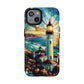 Stained Glass Lighthouse Phone Case - Tough Magnetic Cases, Unique Gifts for Nature Lovers, Beach Vibes, Travel Accessories, Coastal Decor