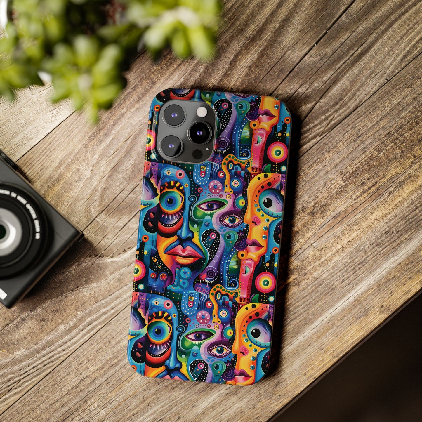 Psychedelic Visions Slim iPhone Case - Vibrant Design for Artistic Souls