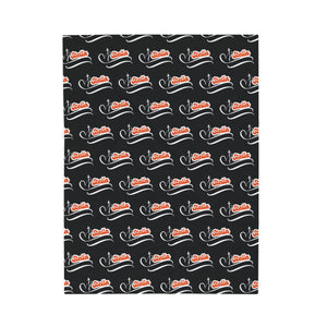 Personalized Name Velveteen Plush Blanket — Retro Script Pattern Cozy Throw