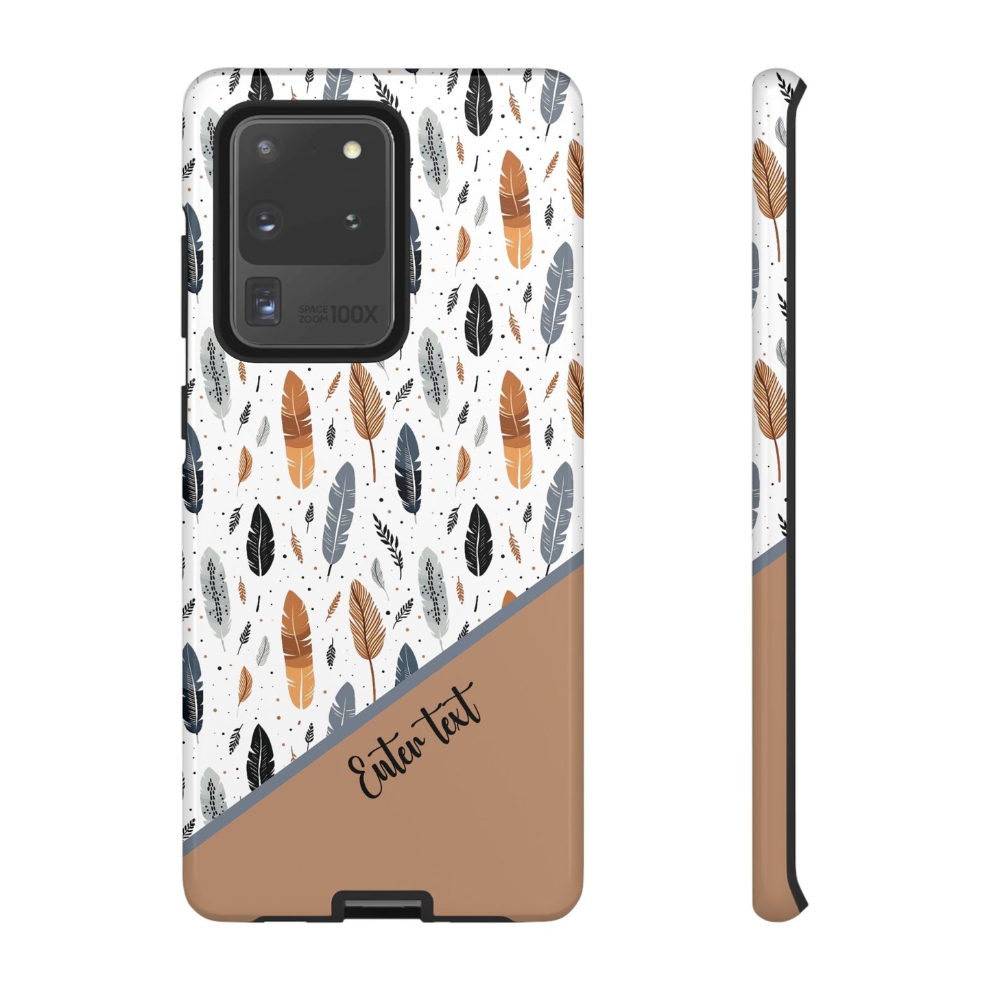Personalized Whispering Feathers Tough Case — Dark Feather Protective Phone Case for Samsung & Google