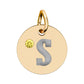 Engraved Birthstone Circle Charm — Personalized Initial Pendant.