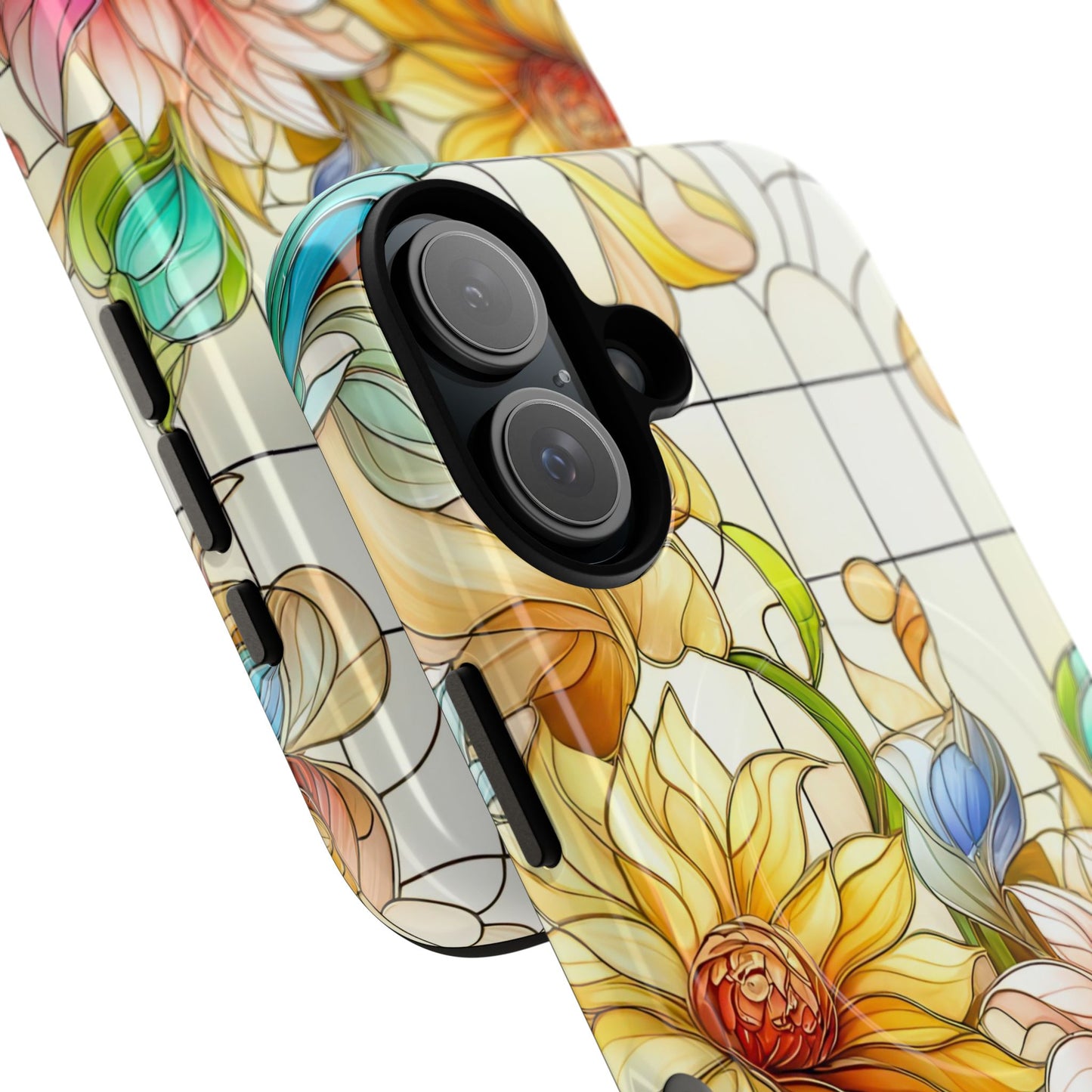 Floral Stained Glass Reverie Tough iPhone Magnetic Case, iPhone Cover, Protective Case, Flower Design, Gift for Her, Nature Lover