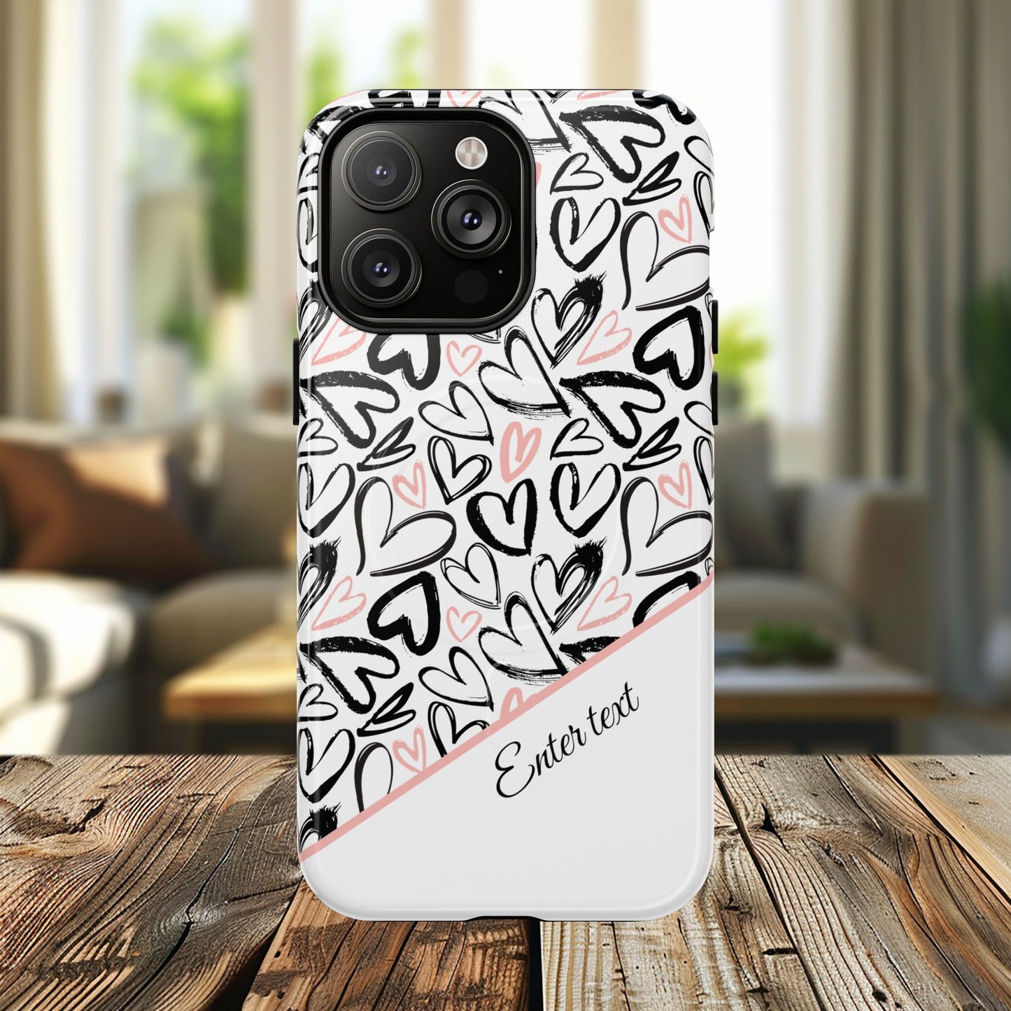 Heart Scribbles Tough Magnetic MagSafe®Case - Cute, Stylish, Gifts for Her, Love, Valentine's Day,  iPhone® 13, 14, 15, 16, 17, Pro, Pro Max, Plus Cases.