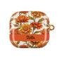 Stained Glass Effect Floral Orange Marigold AirPod Case — Personalized Name Option