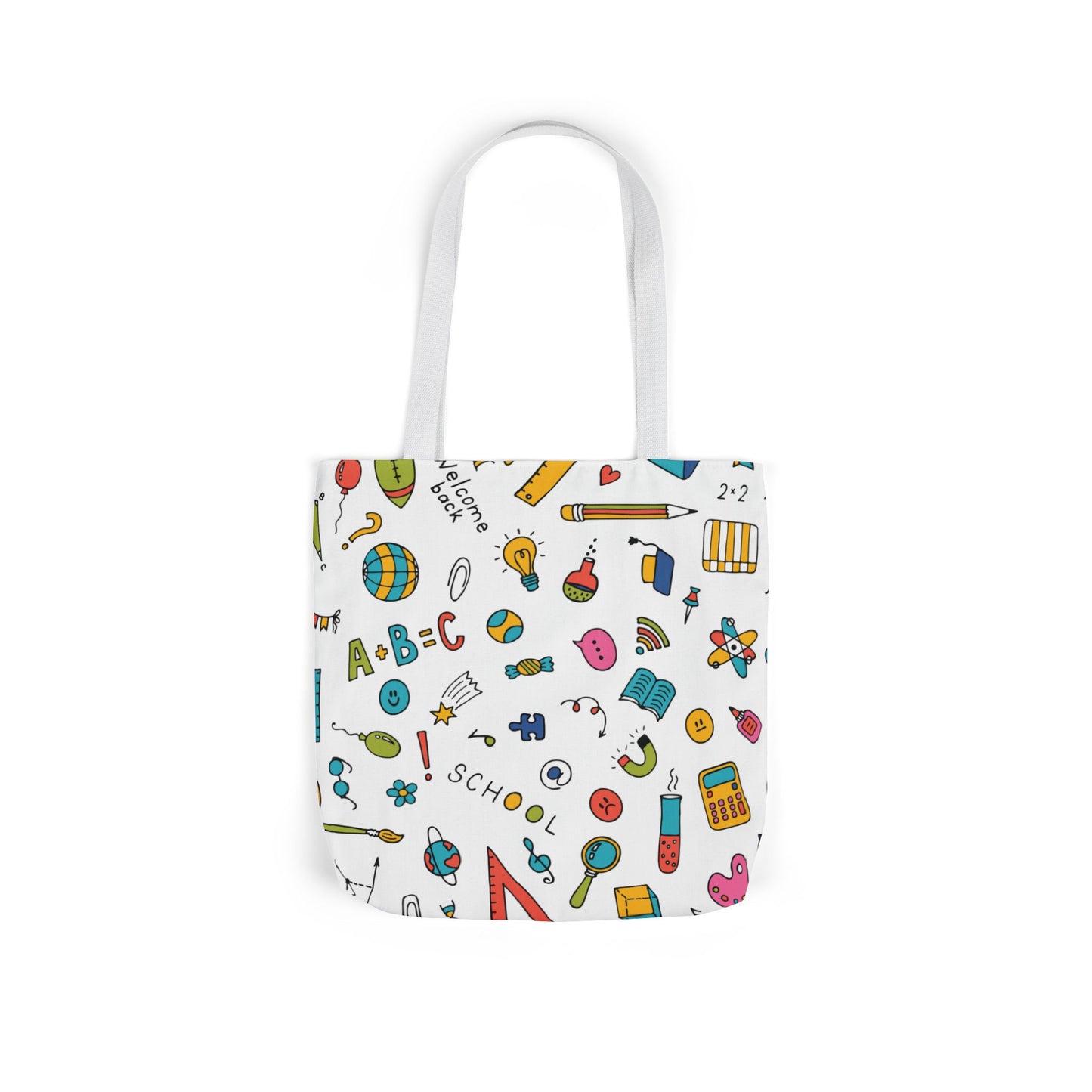 Personalized Classroom Couture Composition Book Inspired Canvas Tote Bag with Colorful Straps, Cute School Bag, Eco-Friendly Tote, Back to School Shopping Bag, Teacher Gift Idea