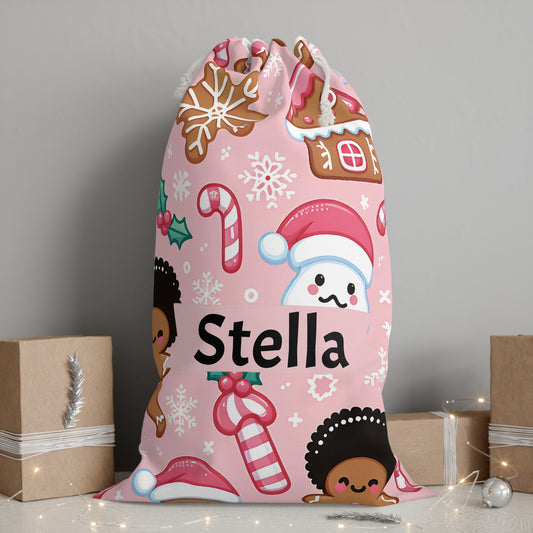 Personalized Christmas Gift Sack - Custom Holiday Santa Gift bag Sack with Name- Gift for Her and Gift for Him