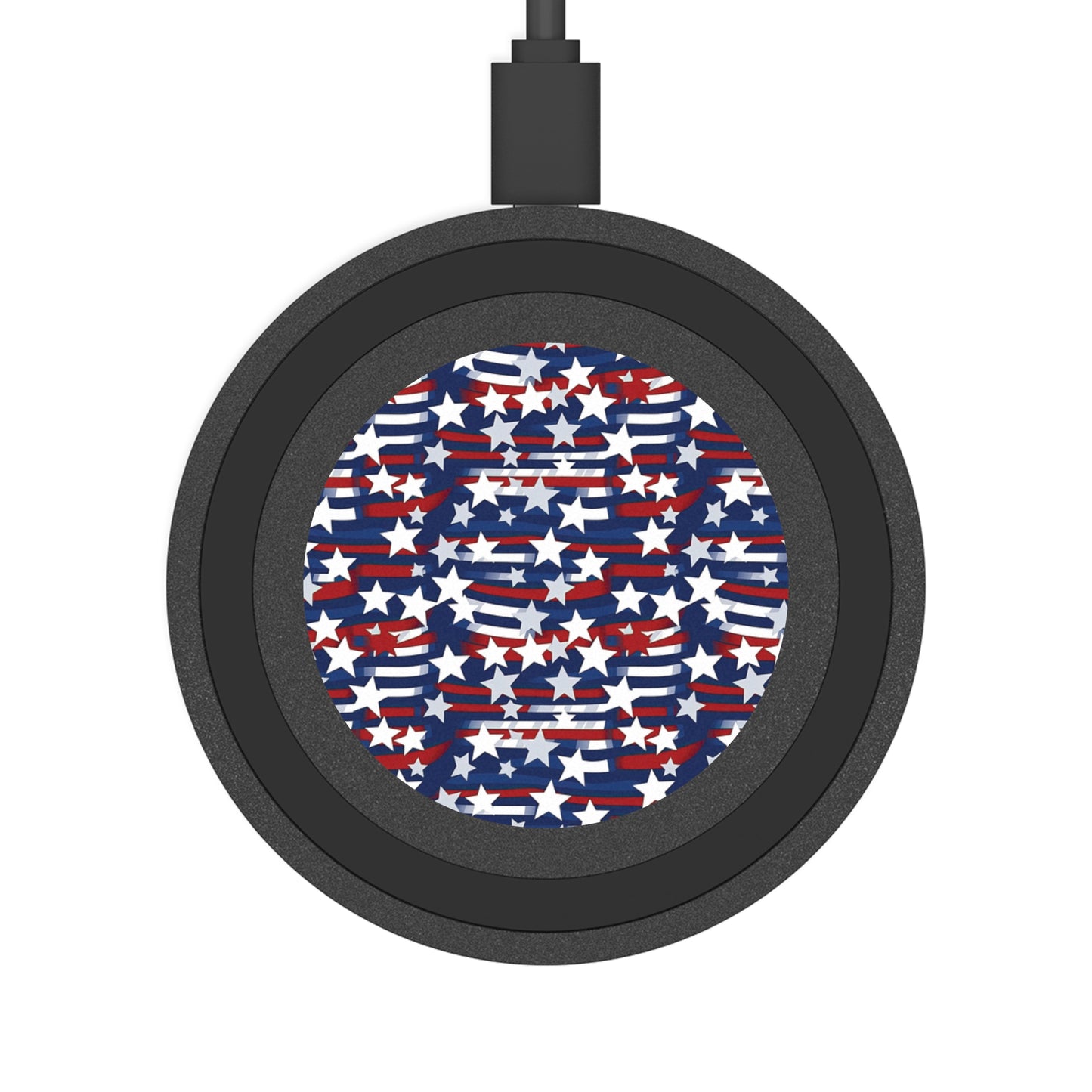 Patriotic Wave Wireless Charging Pad | USA Star Design.
