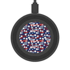 Patriotic Wave Wireless Charging Pad | USA Star Design.