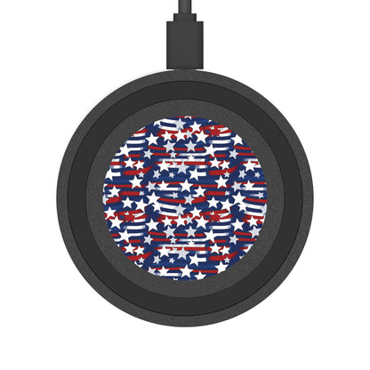 Patriotic Wave Wireless Charging Pad | USA Star Design.