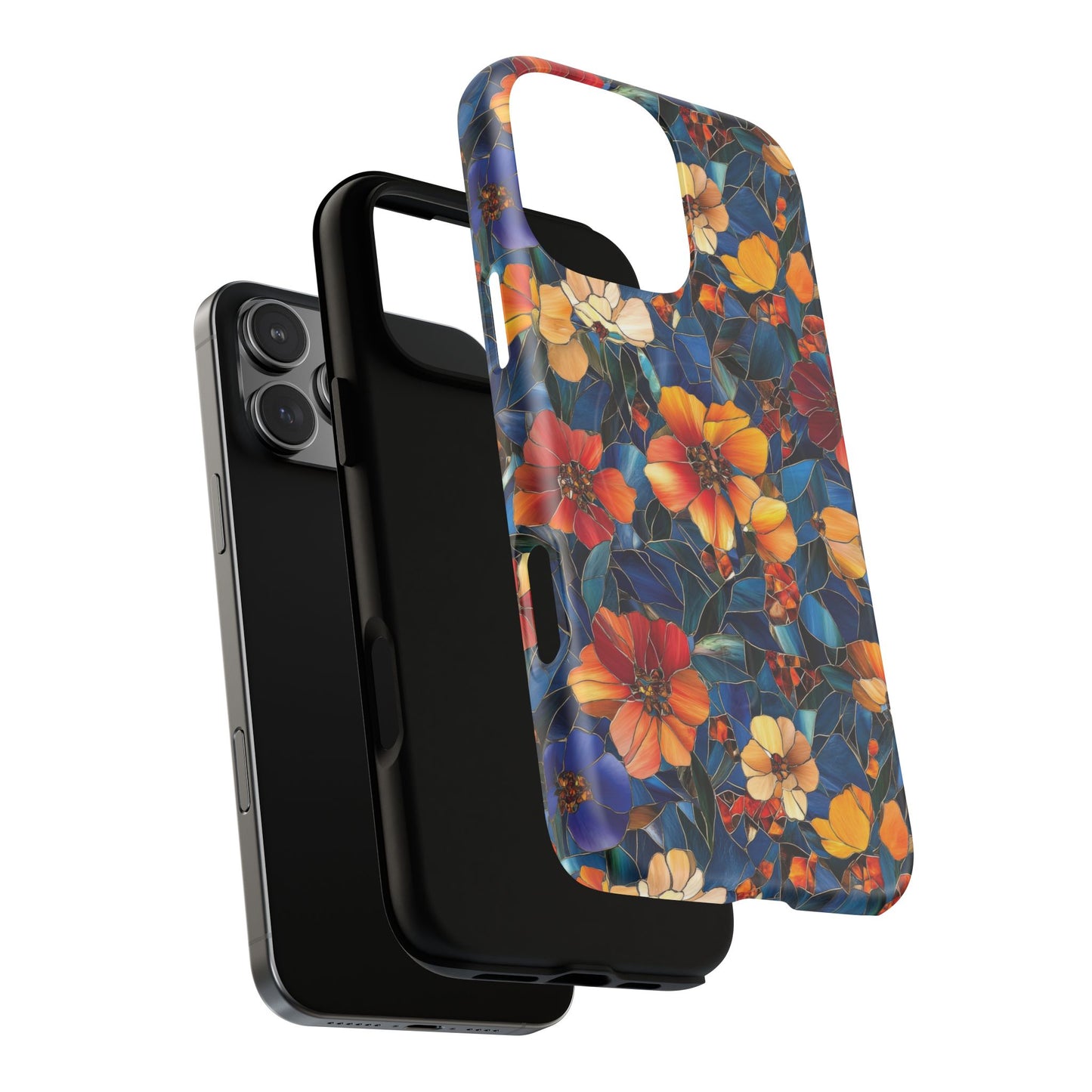 Cathedral Petals Tough Magnetic iPhone Case, Durable, Stylish, Unique Floral Design, Gifts for Her, Birthday, Everyday Use, Stained Glass iPhone Case.