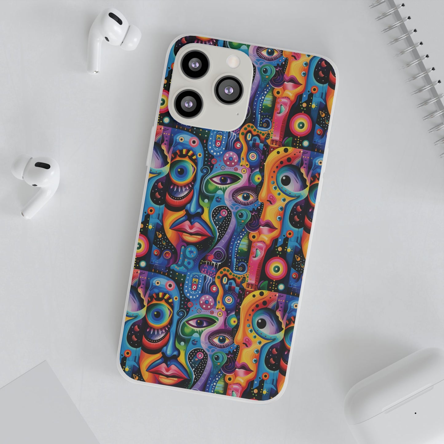 Psychedelic Visions Flexi iPhone and Samsung Case - Colorful Abstract Design.