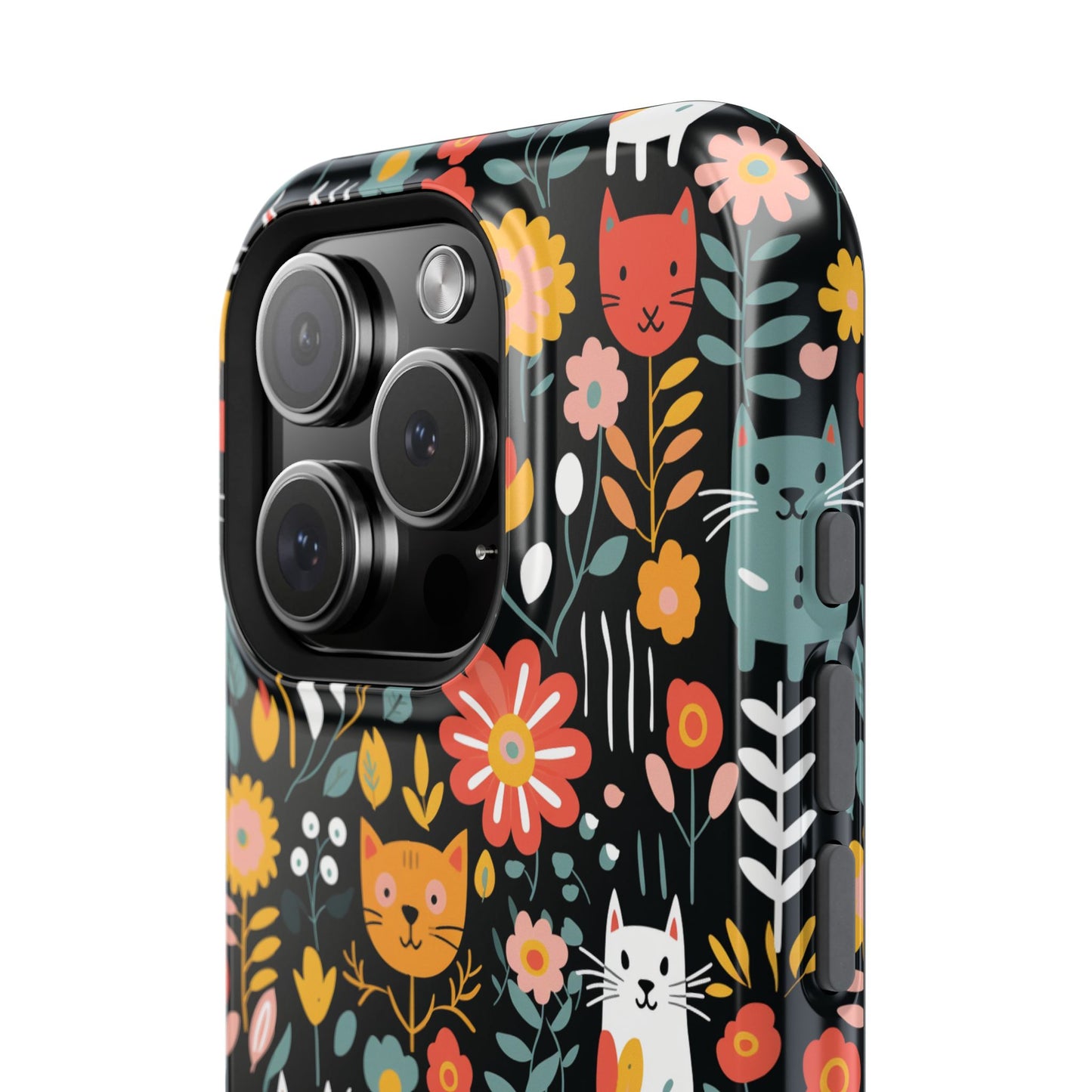 Whimsical Feline Garden Magnetic Tough iPhone Cases