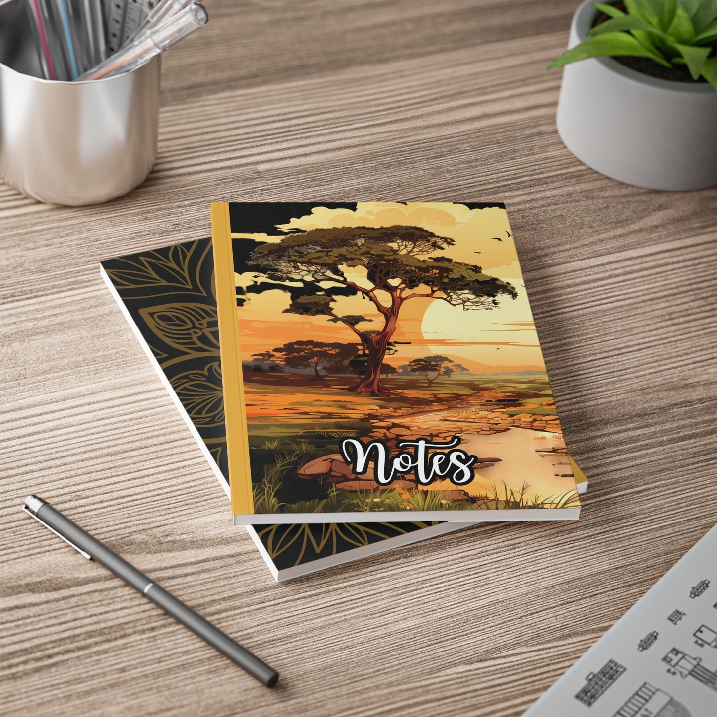 Exquisite A5 Softcover Notebook, Jungle Scene Artwork, Ideal for Note-Taking, Journaling, Gifts, Teacher Supplies.