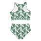 White Tropical Bliss Sporty Bikini Set (AOP)