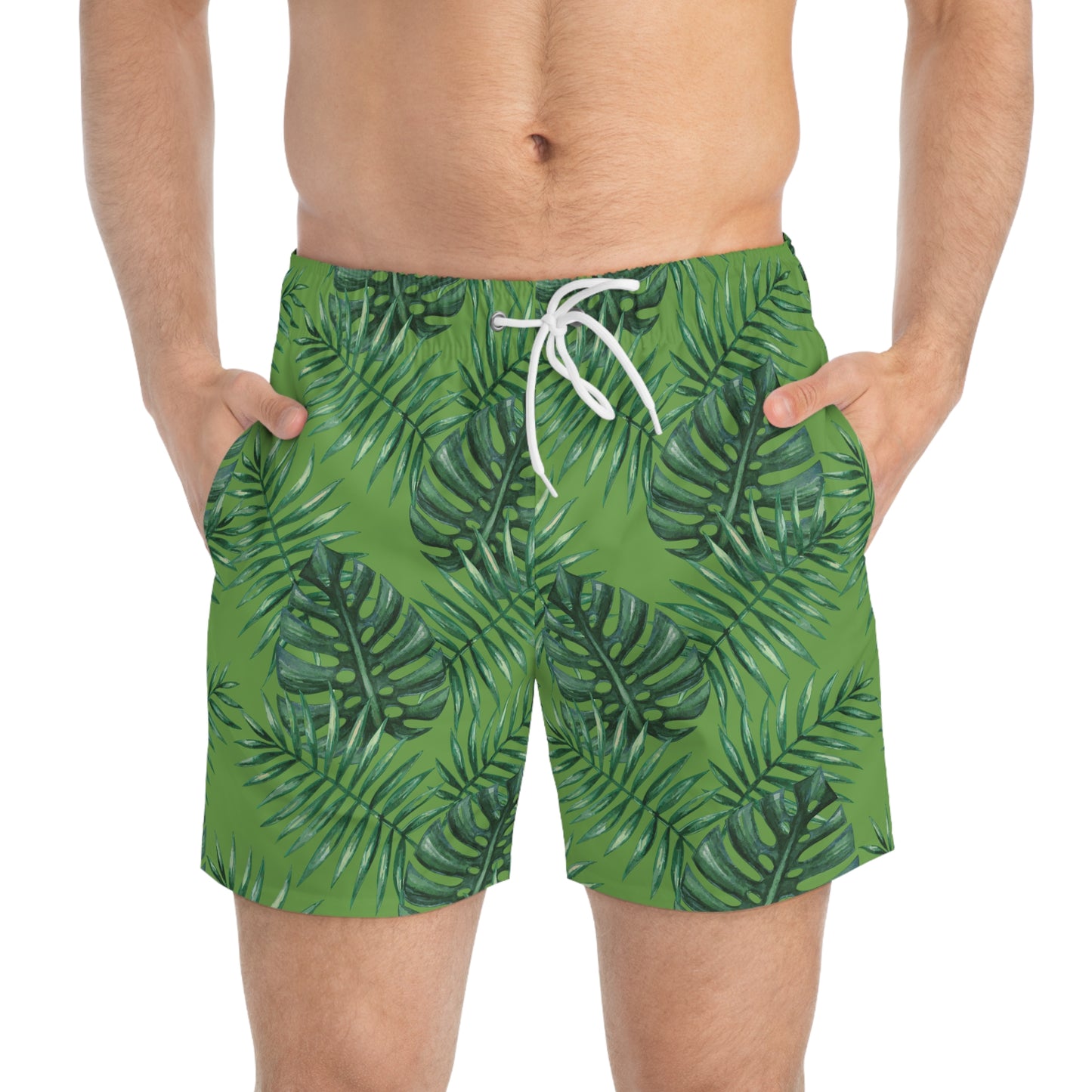 Green Tropical Bliss Swim Trunks (AOP)