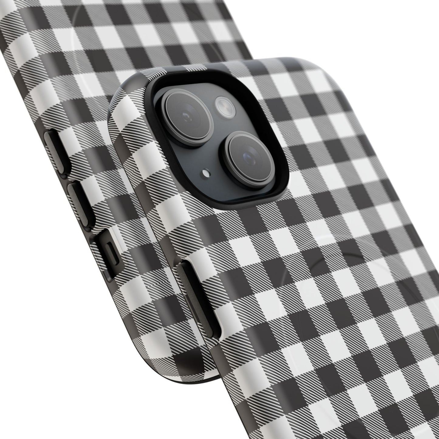 Black and White Gingham Phone Case, Tough Magnetic Cases, Stylish Phone Cover, Gift for Her, Trendy Phone Accessory, Checkered Print
