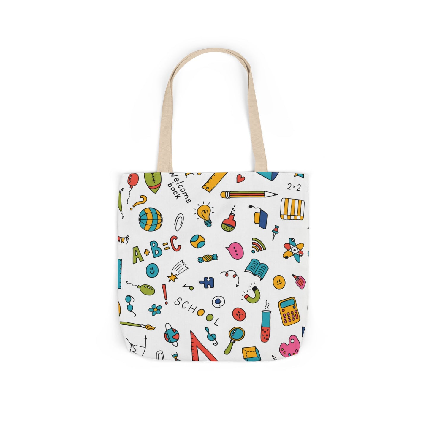 Personalized Classroom Couture Composition Book Inspired Canvas Tote Bag with Colorful Straps, Cute School Bag, Eco-Friendly Tote, Back to School Shopping Bag, Teacher Gift Idea
