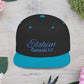 Blue Embroidery 'ELOHIM, GENESIS 1:1' Flat Bill Snapback Hat, Stylish Cap for Everyday Wear, Church Events, Gift for Him/Her, Streetwear Accessory, Casual Fashion