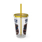 Patriotic Eagle 16oz Tumbler with Straw — "Happy 4th of July" USA Design