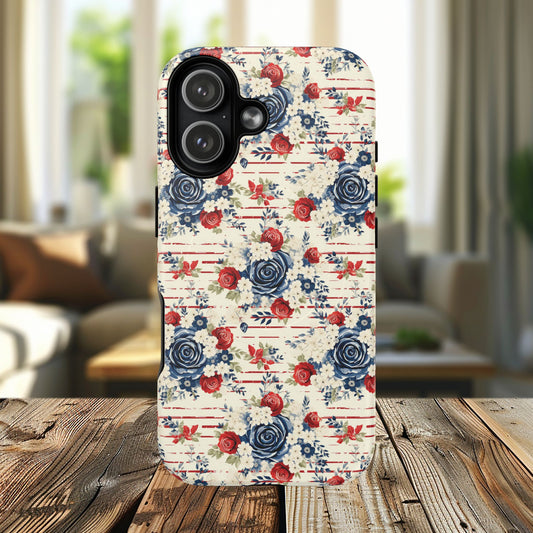 Rose & Glory Tough iPhone Magnetic Case, Vibrant Protective Cover, Stylish Gift for Her, Floral Design, iPhone Accessories, Anniversary Gift
