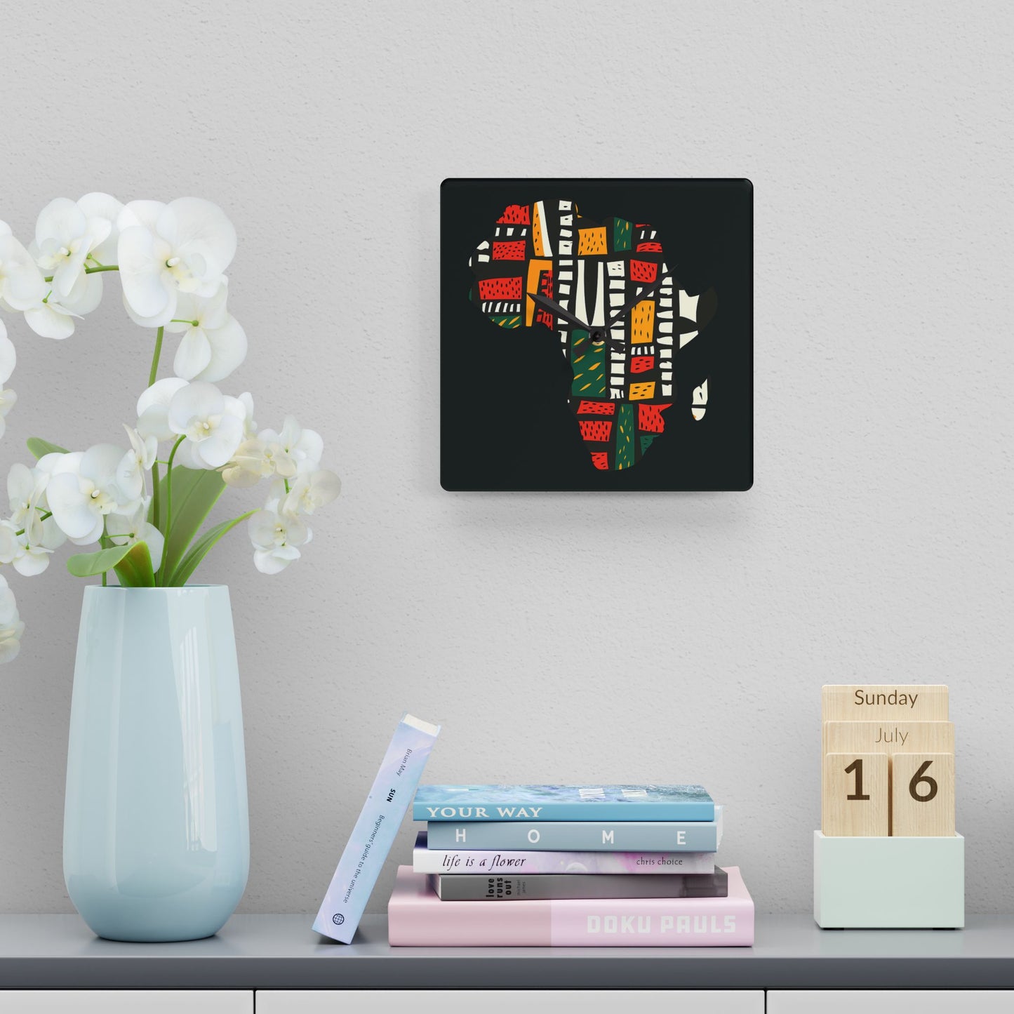 Colorful African Map Wall Clock – Modern Home Decor
