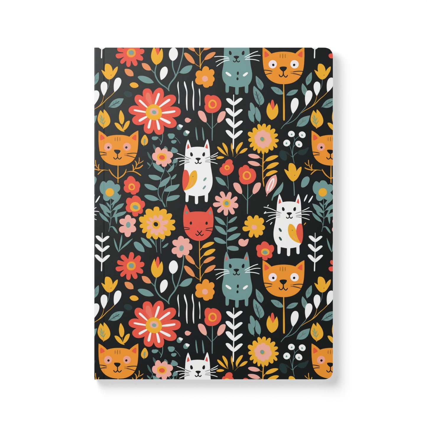 Whimsical Feline Garden Softcover Journal (With Inside Coloring Prints)