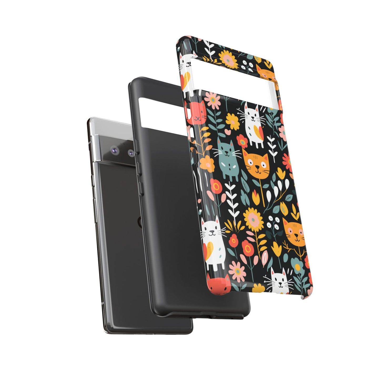 Whimsical Feline Garden iPhone, Samsung or Google Pixel Tough Cases