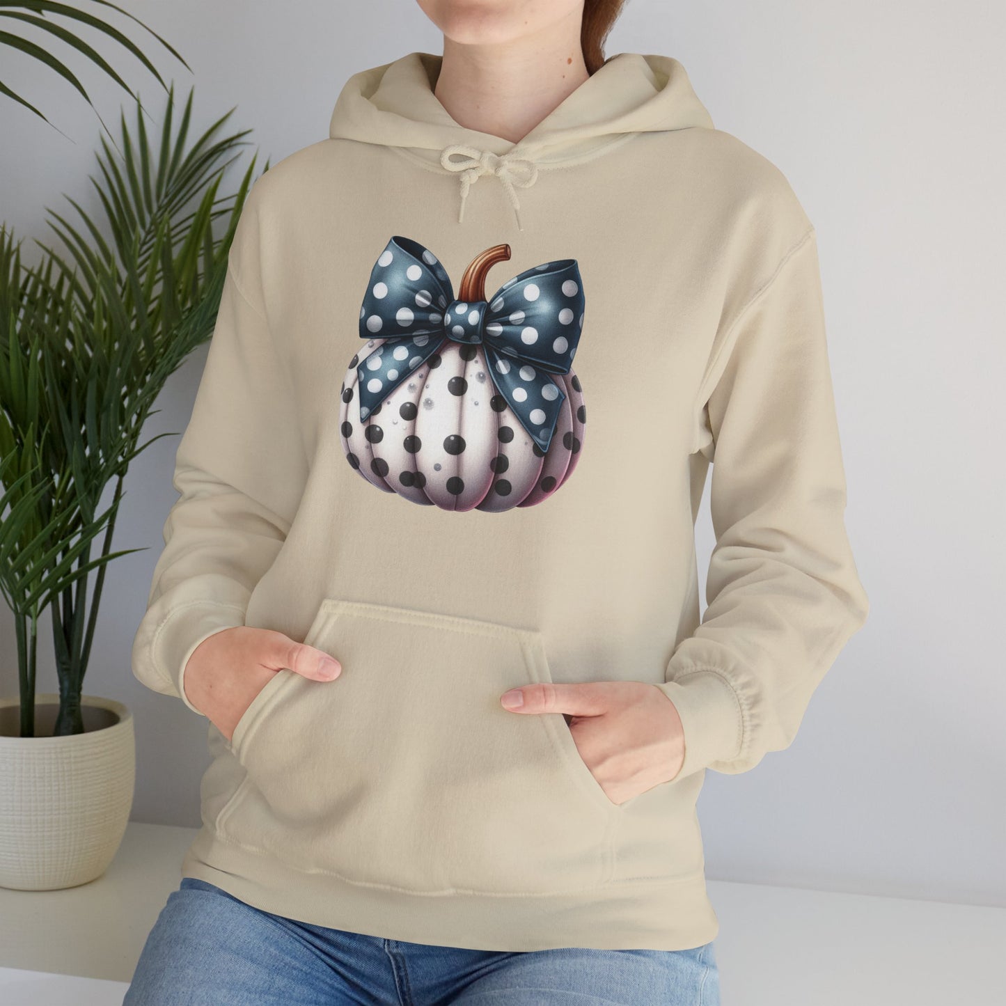 Polka Dot Pumpkin Charm Unisex Heavy Blend™ Hooded Sweatshirt