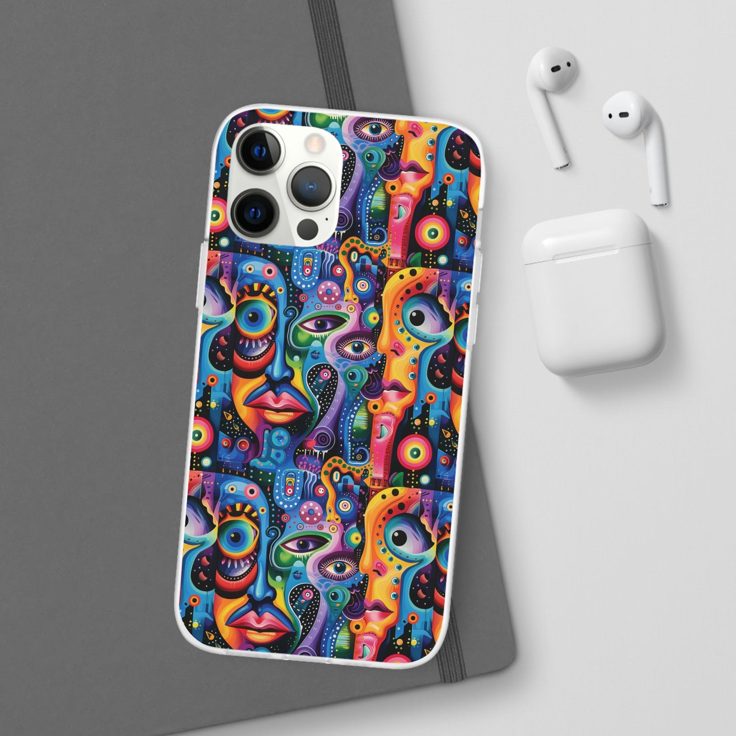 Psychedelic Visions Flexi iPhone and Samsung Case - Colorful Abstract Design.