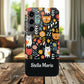 Personalized Whimsical Feline Garden Tough Phone Case — Custom Name iPhone & Samsung