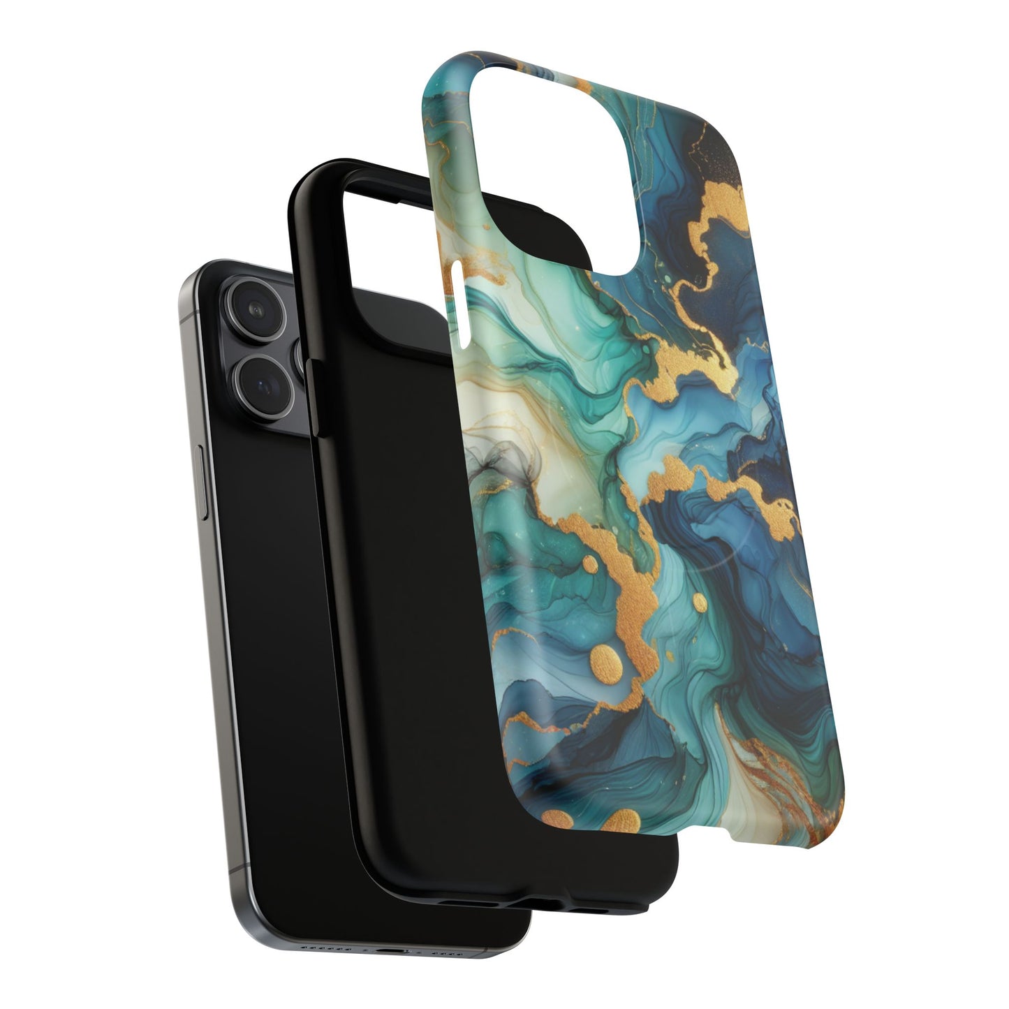 Ocean Quartz Luxe Marble Pattern Tough Magnetic iPhone Case, Phone Accessories, Luxury Gift, Durable iPhone Cover, Unique Design for iPhone Users.